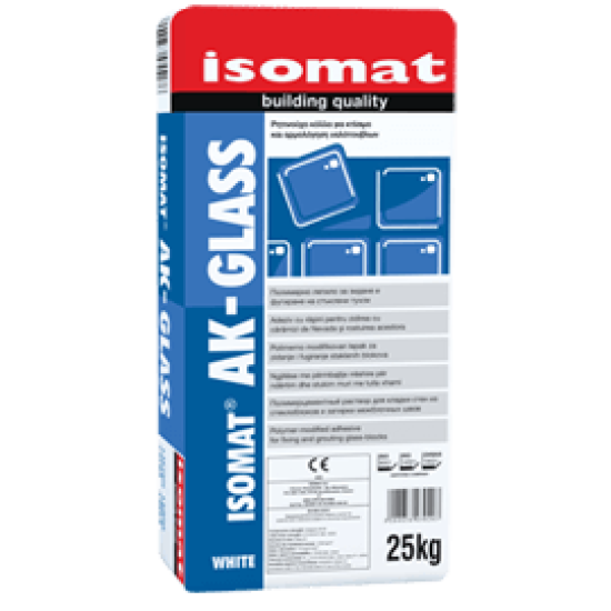ISOMAT AK-GLASS - Ρητινούχα, τσιμεντοειδής κόλλα για κόλληση και αρμολόγηση υαλότουβλων