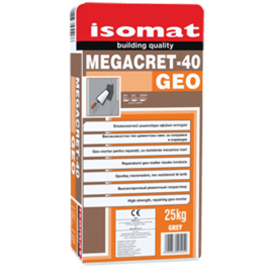 MEGACRET-40 GEO - Φιλικό προς το περιβάλλον, ινοπλισμένο, ρητινούχο επισκευαστικό γεωκονίαμα υψηλών αντοχών, γρήγορης πήξης
