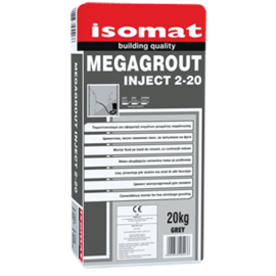 MEGAGROUT-INJECT 2-20 - Τσιμεντοκονίαμα υψηλής ρευστότητας για εφαρμογή ενεμάτων μειωμένης συρρίκνωσης