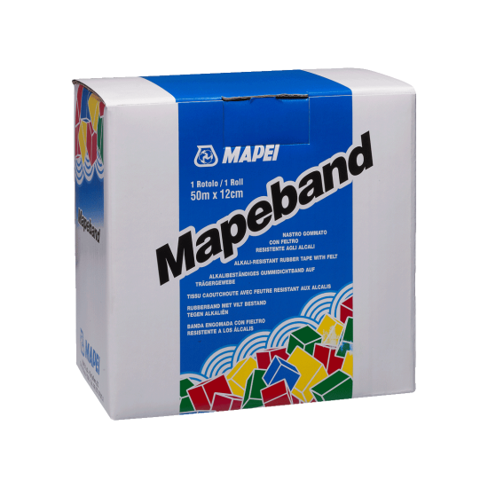 MAPEBAND - Ταινία καουτσούκ με αντοχή στα αλκάλια, με πίλημα, για τσιμεντοειδή συστήματα στεγάνωσης και στεγανωτικές μεμβράνες σε υγρή μορφή