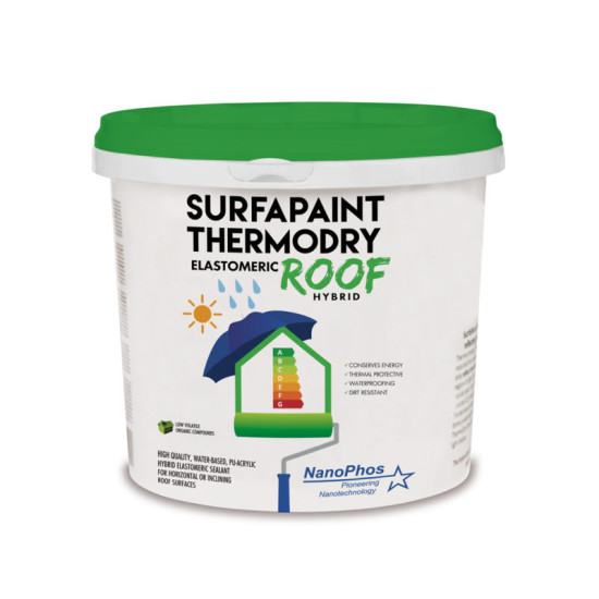 SurfaPaint™ ThermoDry Elastomeric Roof Hybrid - Θερμομονωτικό, ελαστομερές στεγανωτικό υβριδικής τεχνολογίας (πολυουρεθανικό-ακρυλικό)